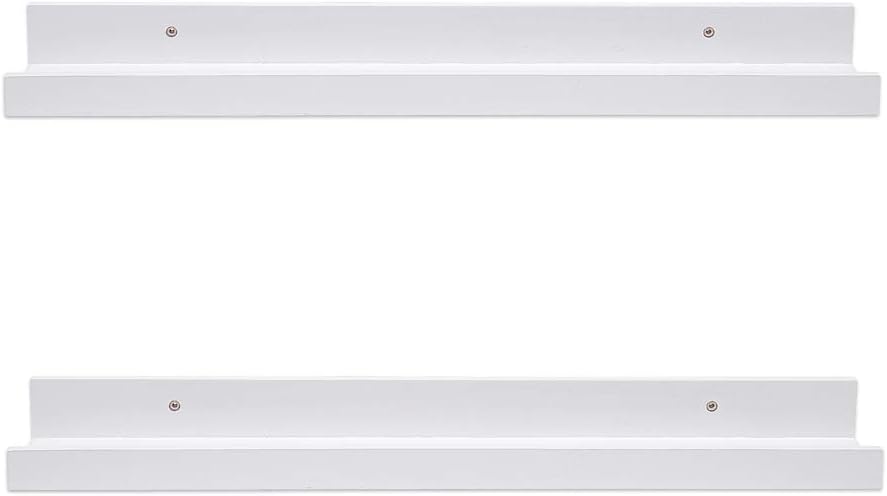 AZSKY Rustic Wood Floating Shelves for Nursery Books Long Wall Bookshelf Photo Picture Ledge Shelf with Lip Wall Shelf for Kids Bedroom Bathroom Living Room Office Frames 36 Inches Set of 2