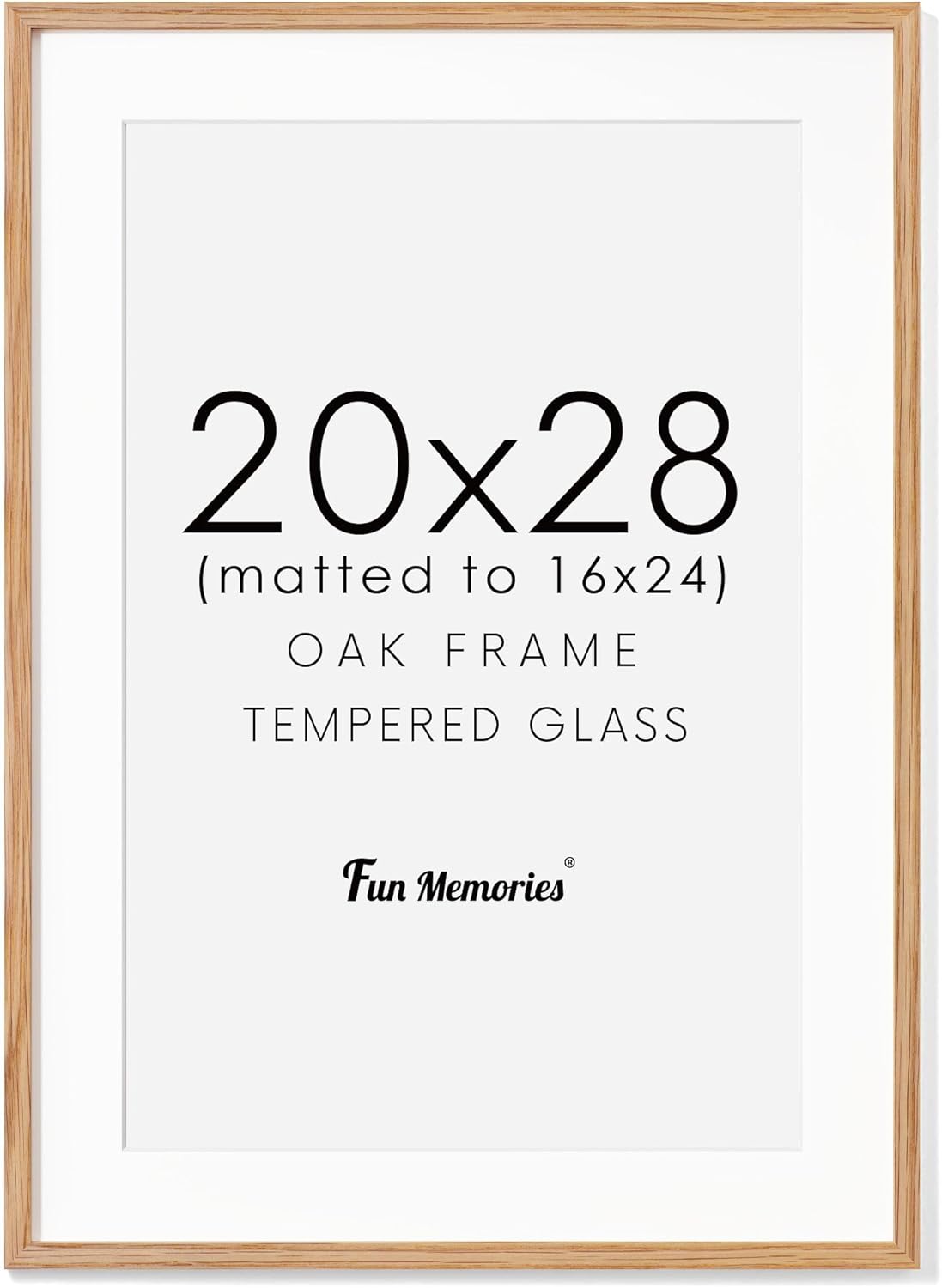 Fun Memories 11x14 Wood Picture Frame, Set of 3, Natural Oak Frame 11 x 14 with Tempered Glass, 8x10 Matted to Wood, Farmhousr Rustic Wooden Poster 11x14, Walnut Color