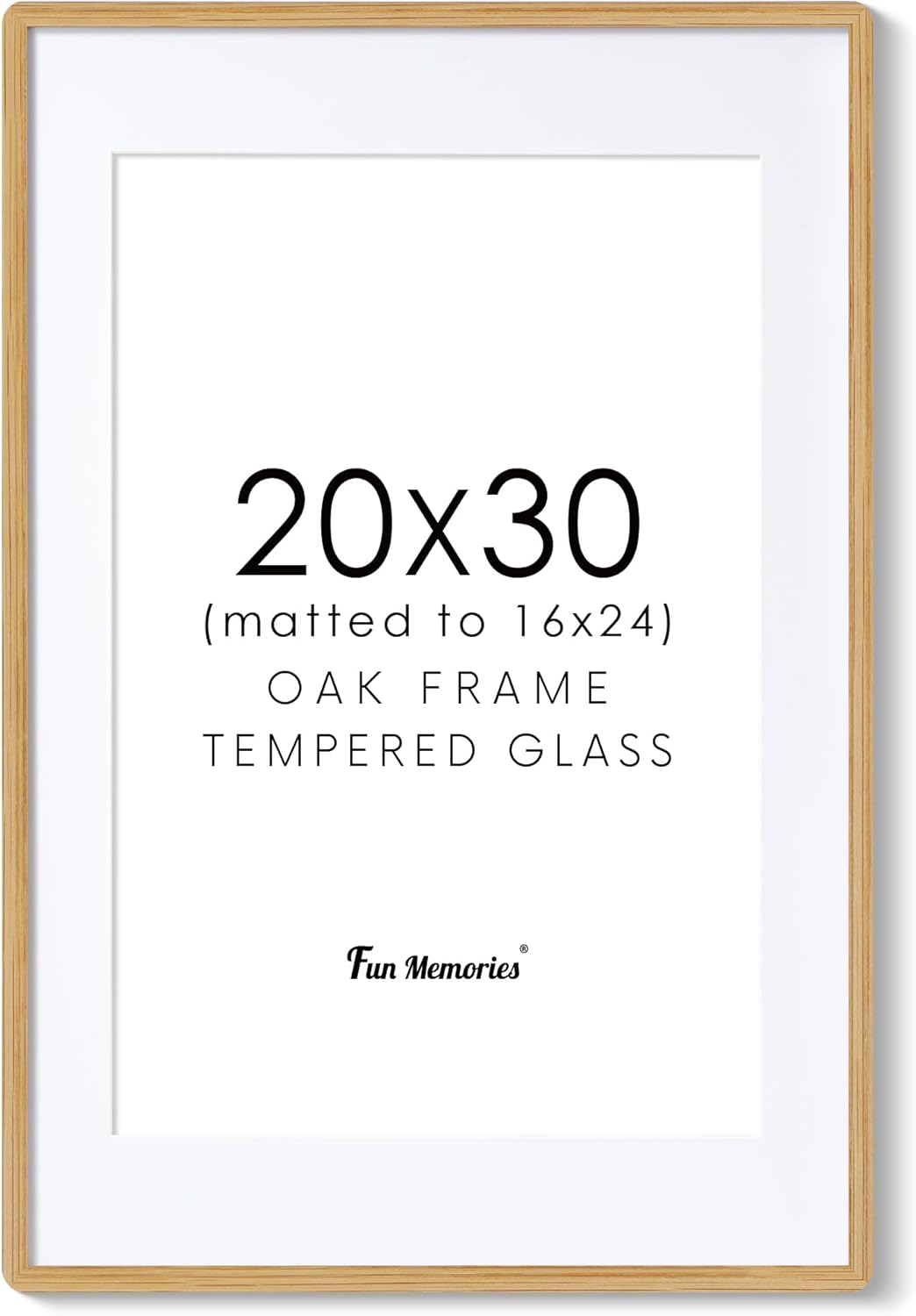 Fun Memories 11x14 Wood Picture Frame, Set of 3, Natural Oak Frame 11 x 14 with Tempered Glass, 8x10 Matted to Wood, Farmhousr Rustic Wooden Poster 11x14, Walnut Color