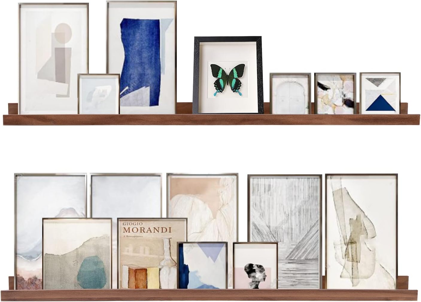 AZSKY Rustic Wood Floating Shelves for Nursery Books Long Wall Bookshelf Photo Picture Ledge Shelf with Lip Wall Shelf for Kids Bedroom Bathroom Living Room Office Frames 36 Inches Set of 2