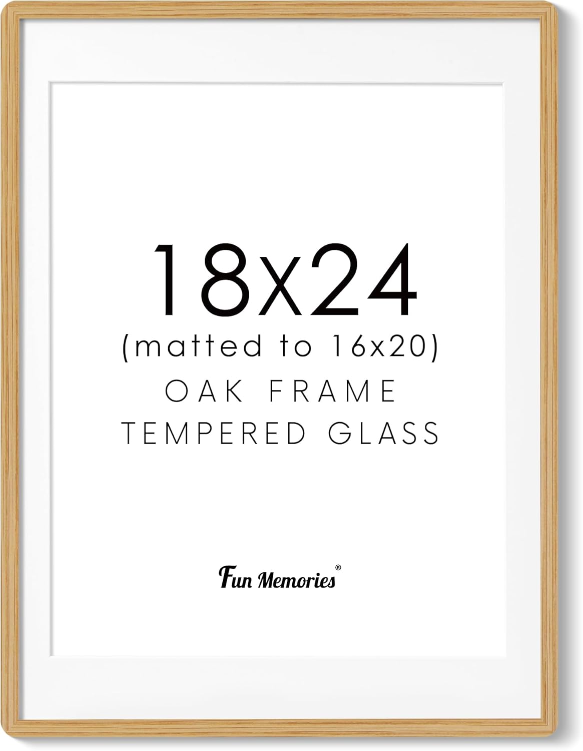 Fun Memories 11x14 Wood Picture Frame, Set of 3, Natural Oak Frame 11 x 14 with Tempered Glass, 8x10 Matted to Wood, Farmhousr Rustic Wooden Poster 11x14, Walnut Color