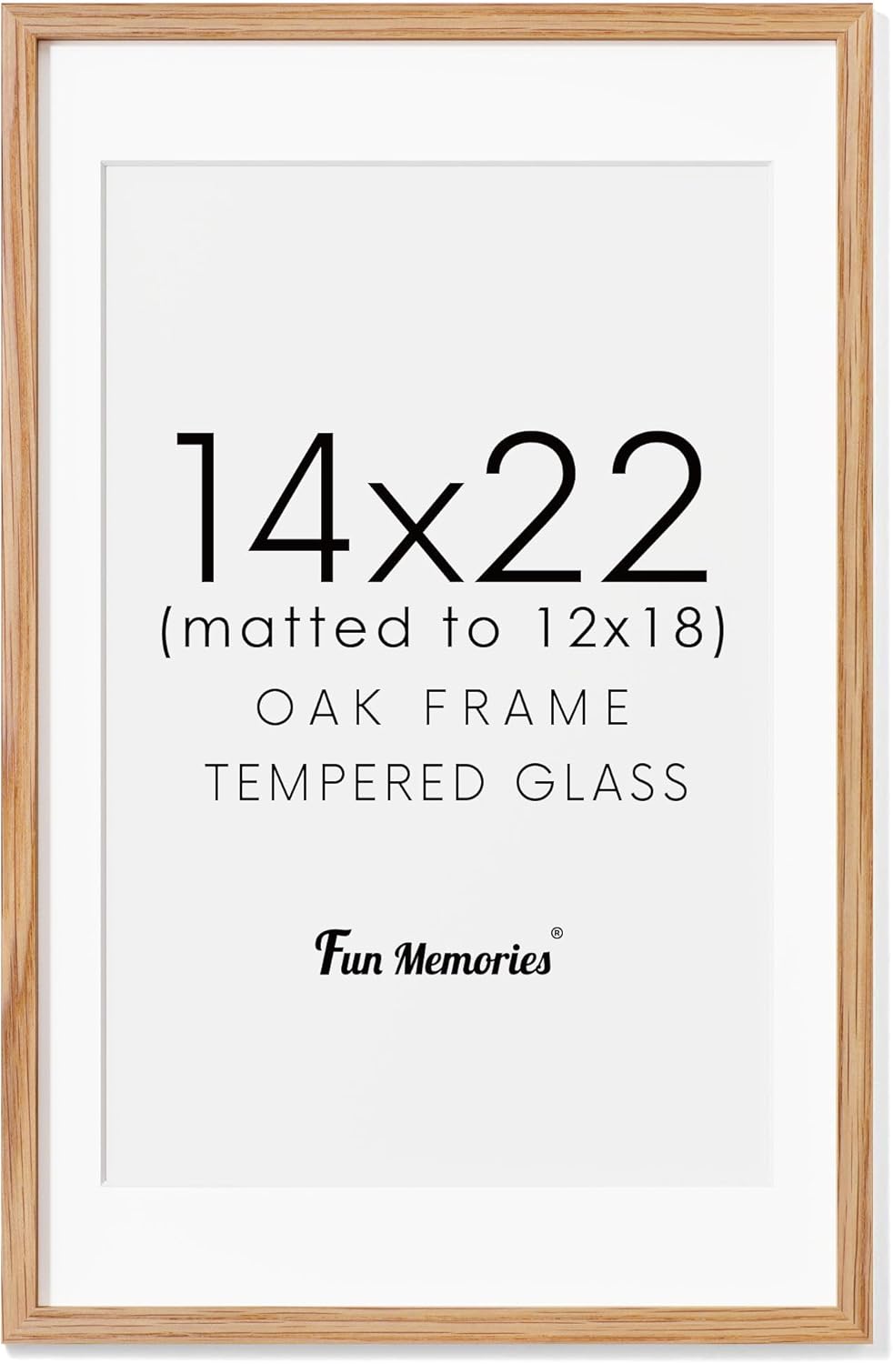 Fun Memories 11x14 Wood Picture Frame, Set of 3, Natural Oak Frame 11 x 14 with Tempered Glass, 8x10 Matted to Wood, Farmhousr Rustic Wooden Poster 11x14, Walnut Color