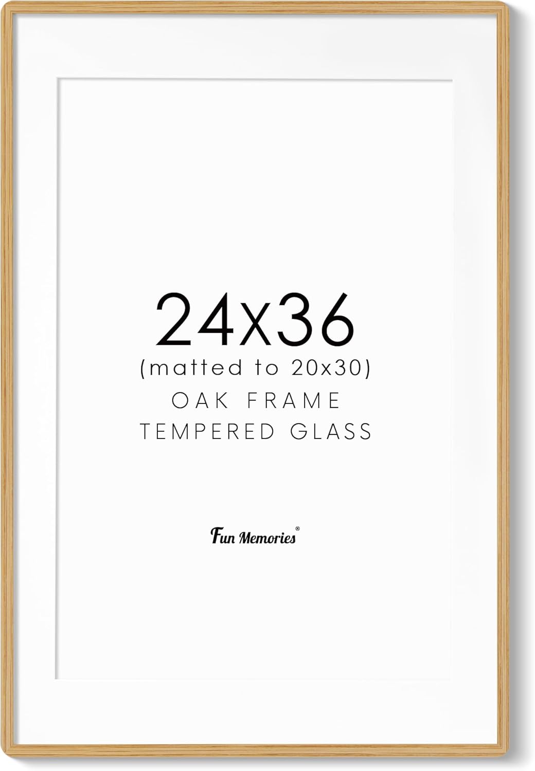 Fun Memories 11x14 Wood Picture Frame, Set of 3, Natural Oak Frame 11 x 14 with Tempered Glass, 8x10 Matted to Wood, Farmhousr Rustic Wooden Poster 11x14, Walnut Color