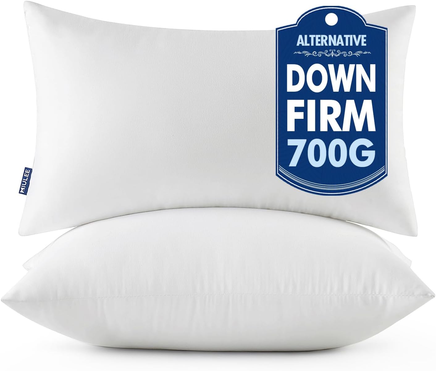 MIULEE Throw Pillows Inserts, Pack of 2 18x18 Inch 100% Virgin Fiber Filling Bed Couch Pillows