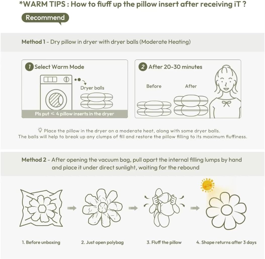 Sioloc Daisy Flower Pillow - Yellow Playful Decorative Throw Pillow for Bed, Cute Flower Shaped Floor Cushion for Chair, Couch & Room Decor (15.7 Inch)