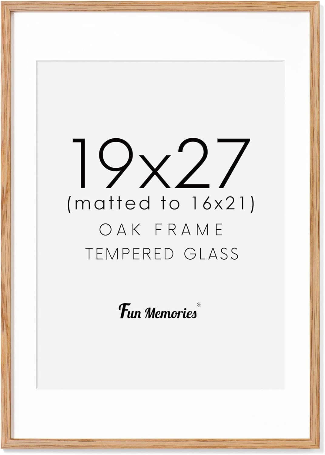Fun Memories 11x14 Wood Picture Frame, Set of 3, Natural Oak Frame 11 x 14 with Tempered Glass, 8x10 Matted to Wood, Farmhousr Rustic Wooden Poster 11x14, Walnut Color