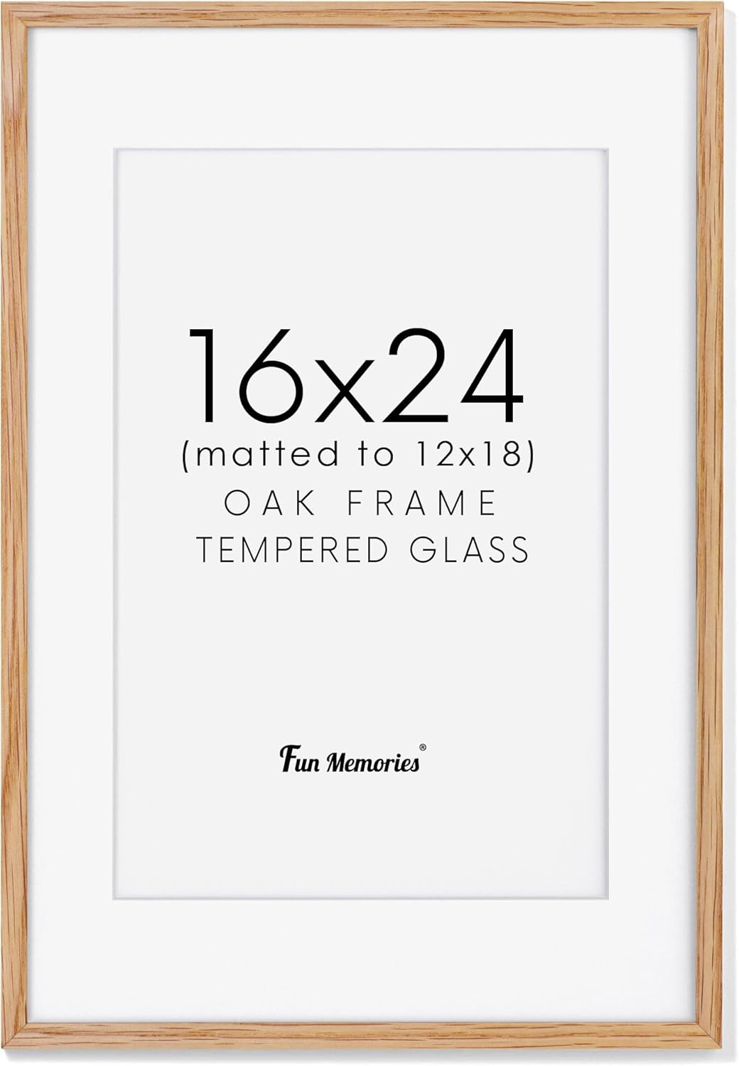 Fun Memories 11x14 Wood Picture Frame, Set of 3, Natural Oak Frame 11 x 14 with Tempered Glass, 8x10 Matted to Wood, Farmhousr Rustic Wooden Poster 11x14, Walnut Color