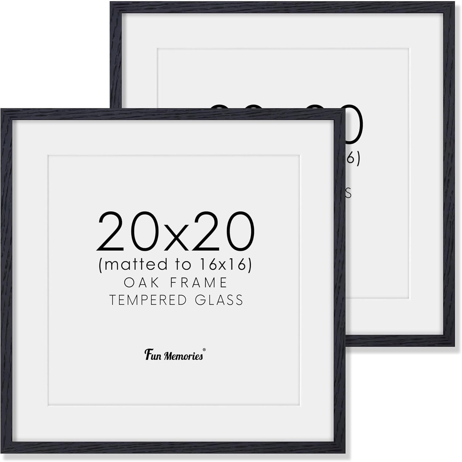 Fun Memories 11x14 Wood Picture Frame, Set of 3, Natural Oak Frame 11 x 14 with Tempered Glass, 8x10 Matted to Wood, Farmhousr Rustic Wooden Poster 11x14, Walnut Color