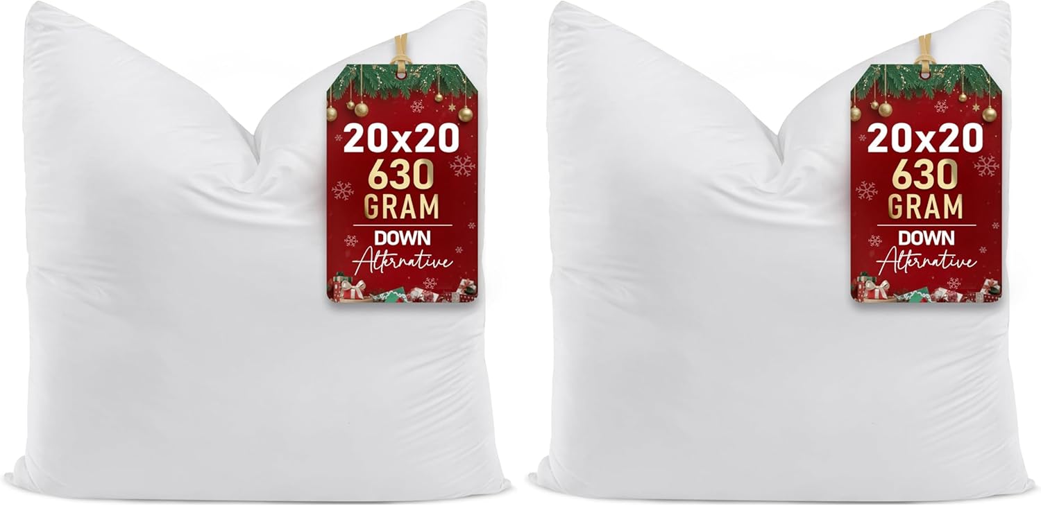 Utopia Bedding Throw Pillows (Set of 4, White) – 18 x 18 Inches Down Alternative Pillows for Bed, Sofa, and Couch - Fluffy Decorative Stuffer Pillow for Indoors & Outdoors