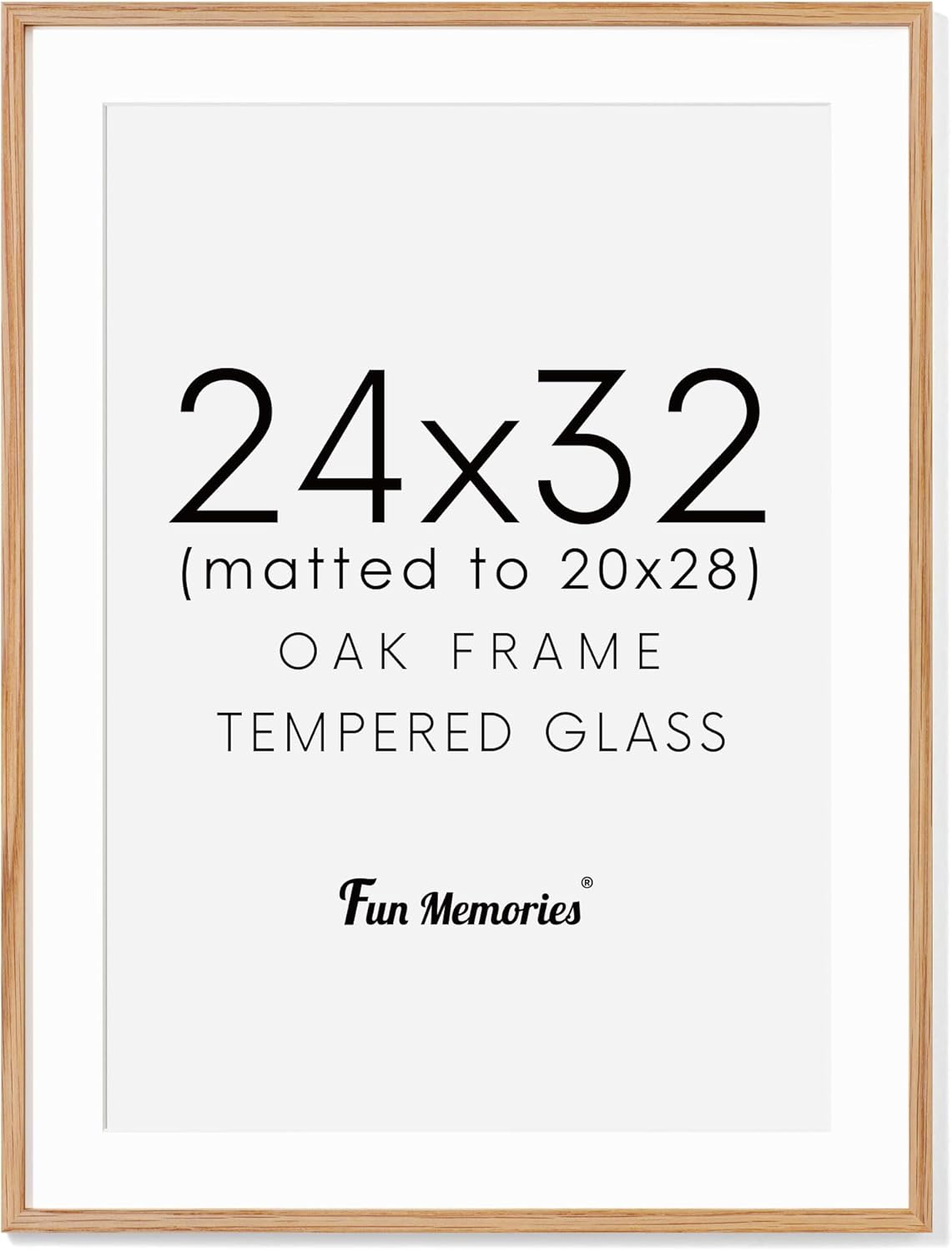 Fun Memories 11x14 Wood Picture Frame, Set of 3, Natural Oak Frame 11 x 14 with Tempered Glass, 8x10 Matted to Wood, Farmhousr Rustic Wooden Poster 11x14, Walnut Color