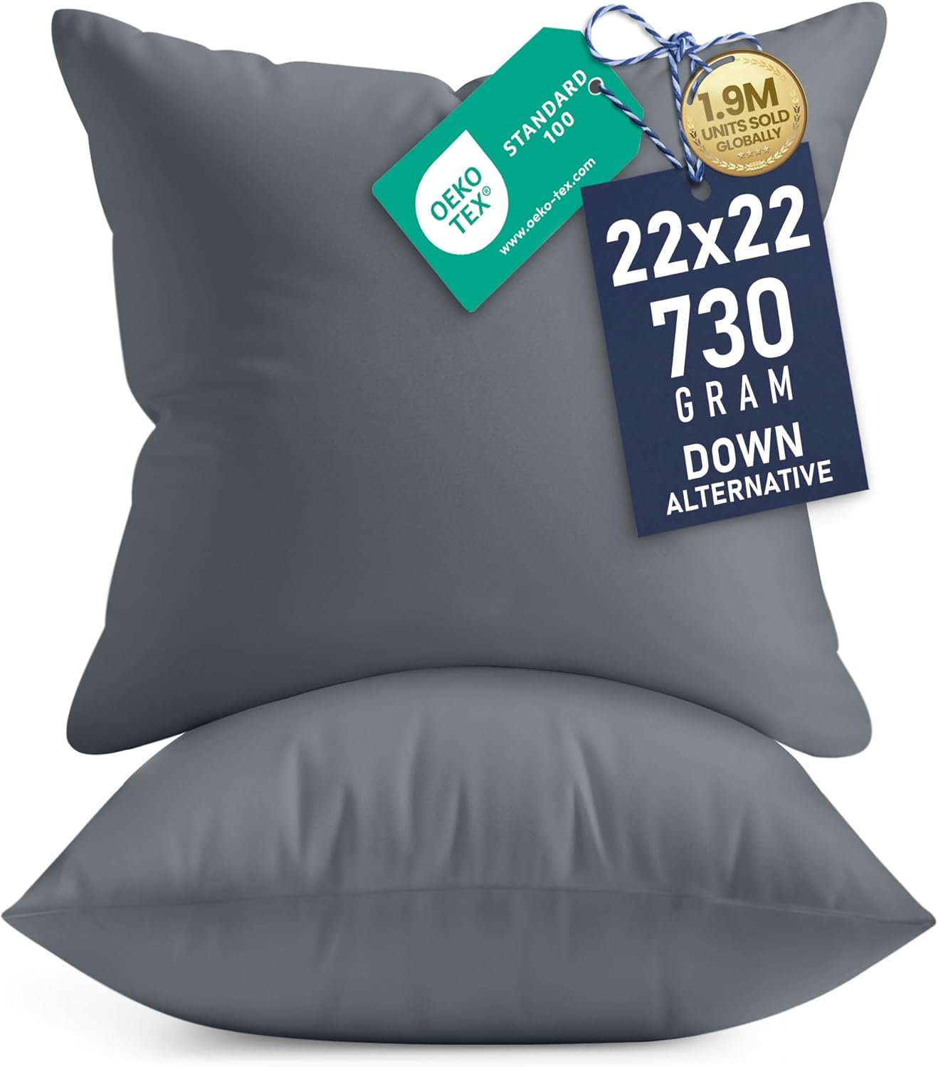 Utopia Bedding 18x18 Pillow Inserts, Set of 2, White – Indoor Decorative Throw Pillows for Bed, Sofa & Couch – Soft, Supportive & Fluffy Cushion Inserts