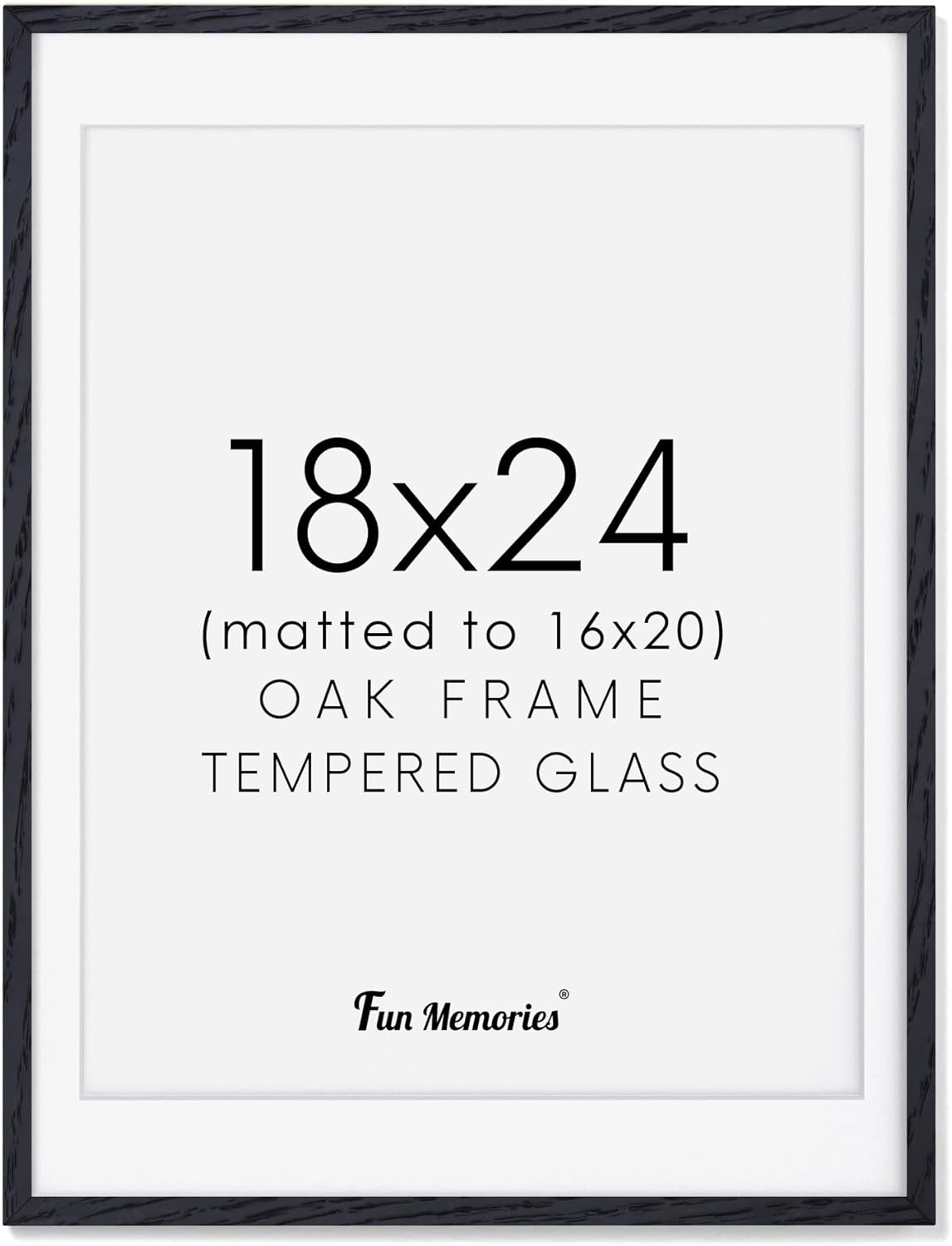 Fun Memories 11x14 Wood Picture Frame, Set of 3, Natural Oak Frame 11 x 14 with Tempered Glass, 8x10 Matted to Wood, Farmhousr Rustic Wooden Poster 11x14, Walnut Color