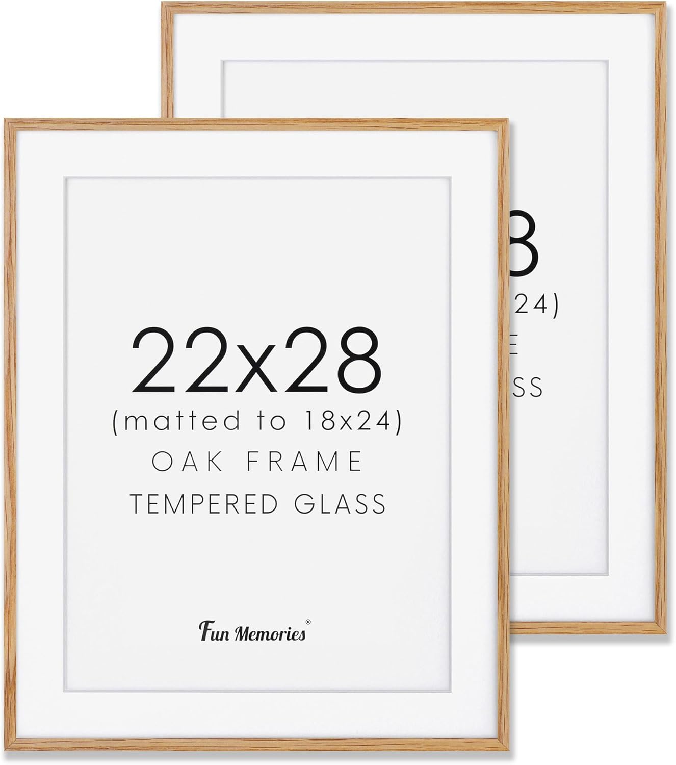 Fun Memories 11x14 Wood Picture Frame, Set of 3, Natural Oak Frame 11 x 14 with Tempered Glass, 8x10 Matted to Wood, Farmhousr Rustic Wooden Poster 11x14, Walnut Color