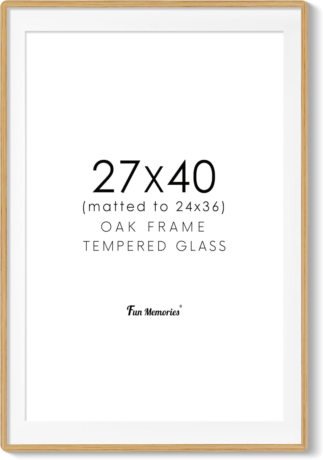 Fun Memories 11x14 Wood Picture Frame, Set of 3, Natural Oak Frame 11 x 14 with Tempered Glass, 8x10 Matted to Wood, Farmhousr Rustic Wooden Poster 11x14, Walnut Color
