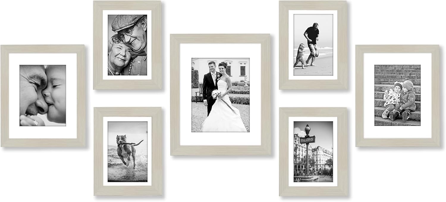 Americanflat Set of 10 Picture Frames with Shatter-Resistant Glass - Gallery Wall Frame Set with Two 8x10, Four 5x7 and Four 4x6 Frames - Signature Collection - Black