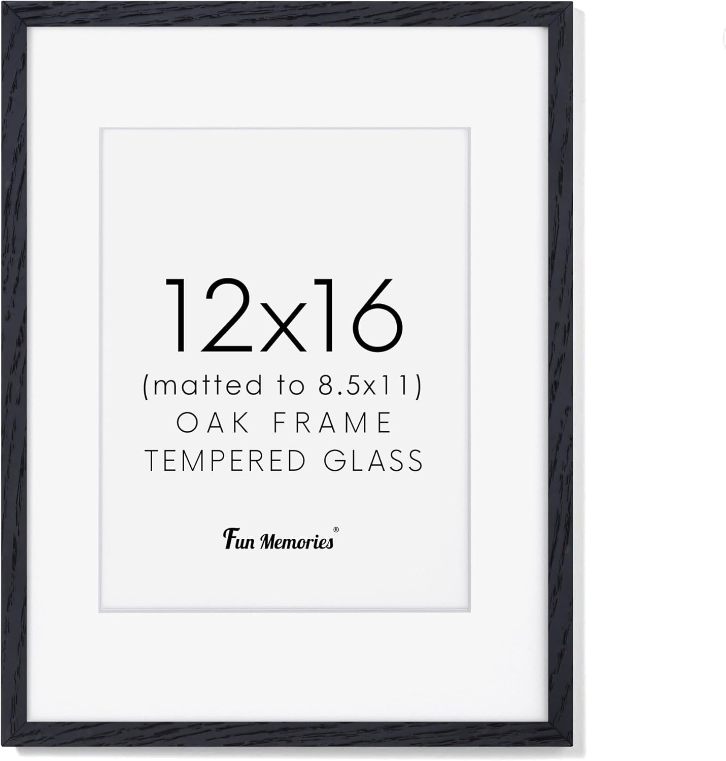 Fun Memories 11x14 Wood Picture Frame, Set of 3, Natural Oak Frame 11 x 14 with Tempered Glass, 8x10 Matted to Wood, Farmhousr Rustic Wooden Poster 11x14, Walnut Color