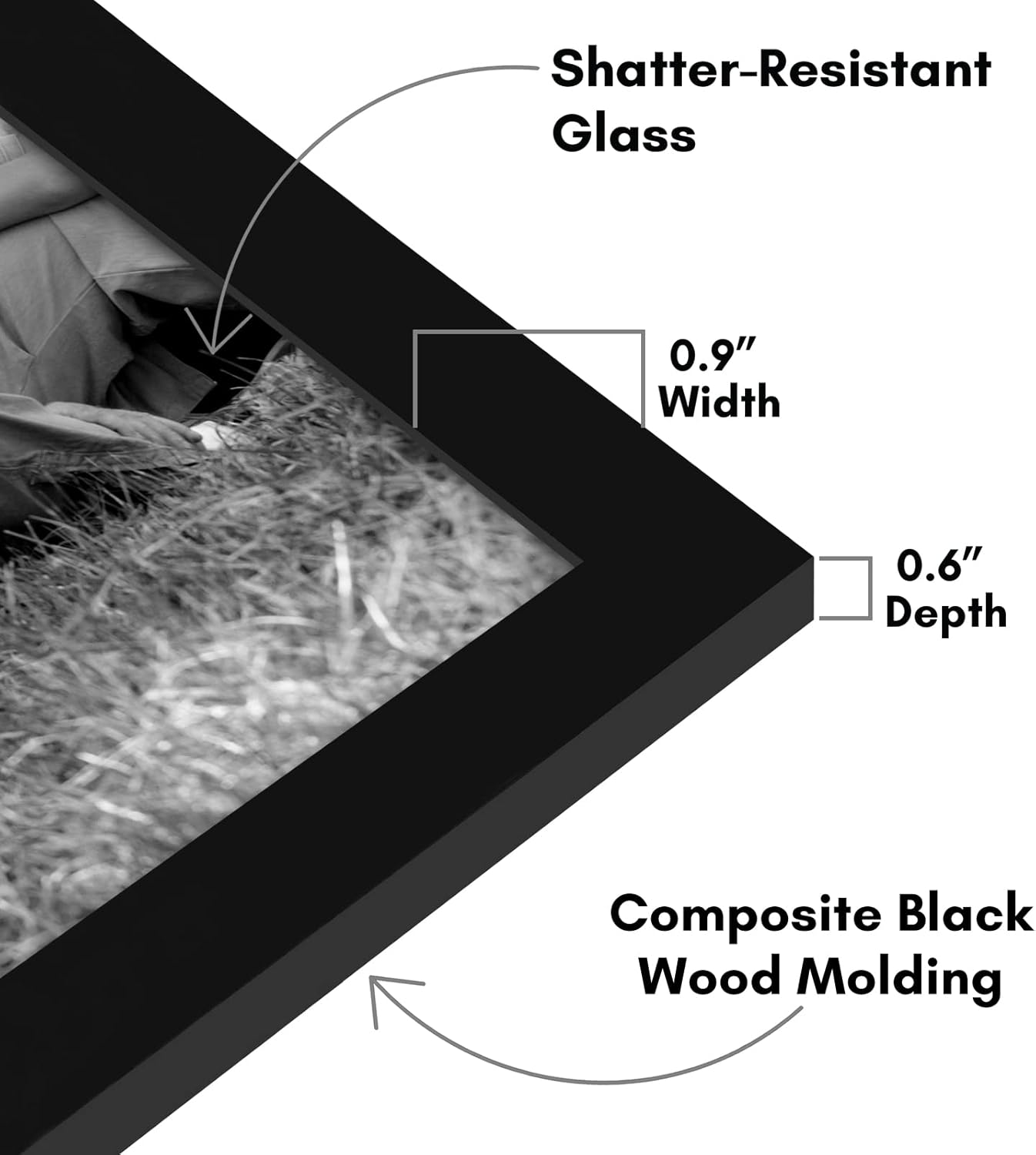 Americanflat Set of 10 Picture Frames with Shatter-Resistant Glass - Gallery Wall Frame Set with Two 8x10, Four 5x7 and Four 4x6 Frames - Signature Collection - Black