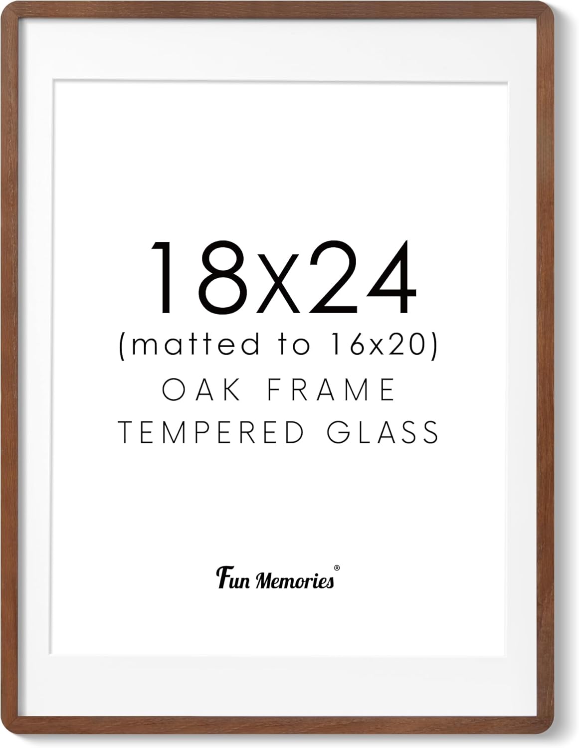 Fun Memories 11x14 Wood Picture Frame, Set of 3, Natural Oak Frame 11 x 14 with Tempered Glass, 8x10 Matted to Wood, Farmhousr Rustic Wooden Poster 11x14, Walnut Color