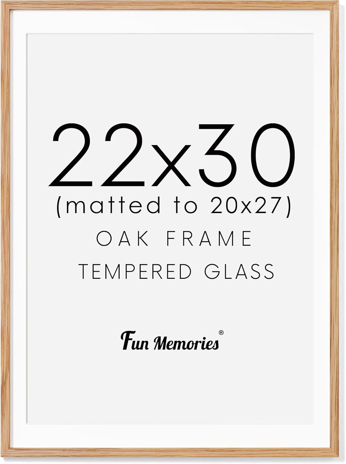 Fun Memories 11x14 Wood Picture Frame, Set of 3, Natural Oak Frame 11 x 14 with Tempered Glass, 8x10 Matted to Wood, Farmhousr Rustic Wooden Poster 11x14, Walnut Color