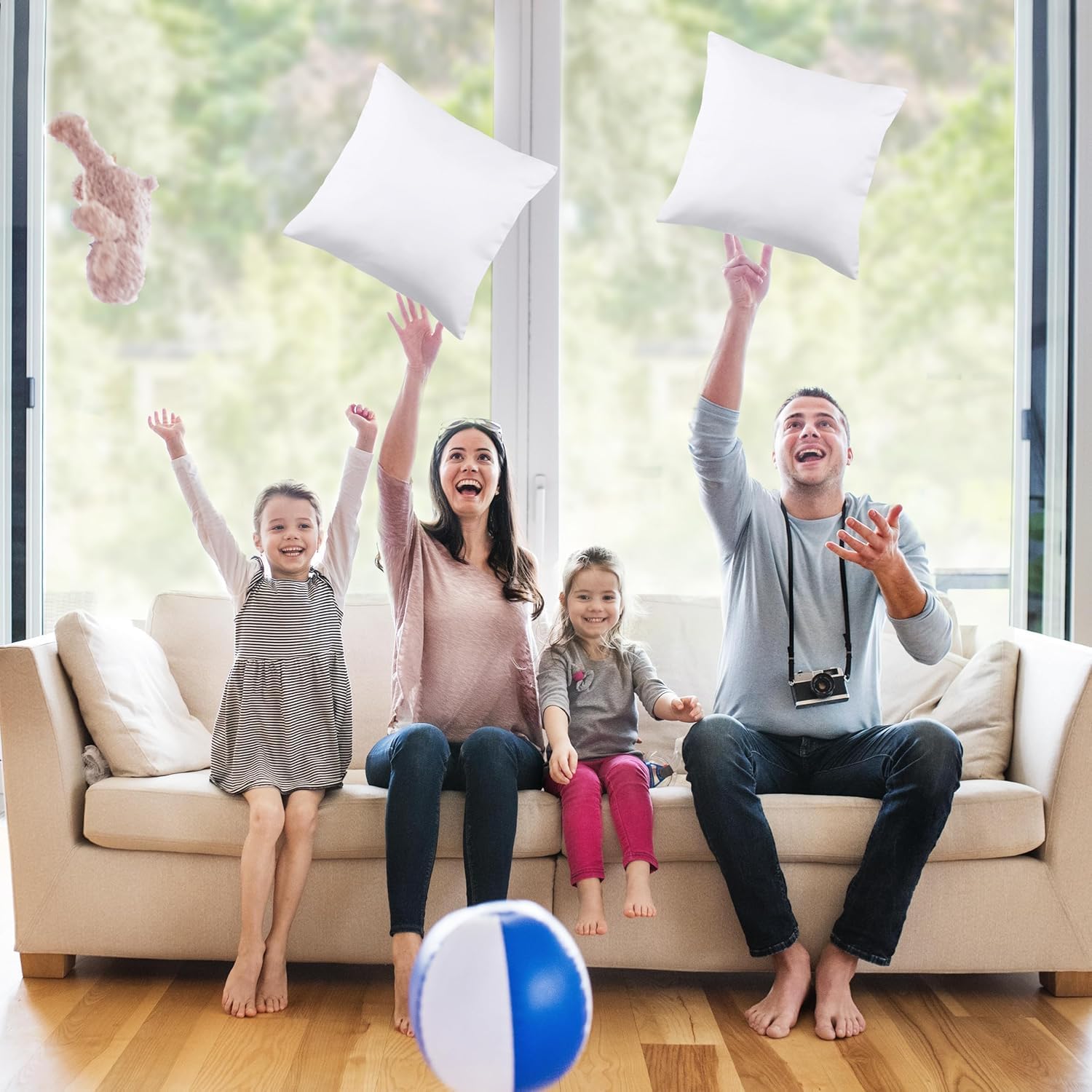 Utopia Bedding 18x18 Pillow Inserts, Set of 2, White – Indoor Decorative Throw Pillows for Bed, Sofa & Couch – Soft, Supportive & Fluffy Cushion Inserts