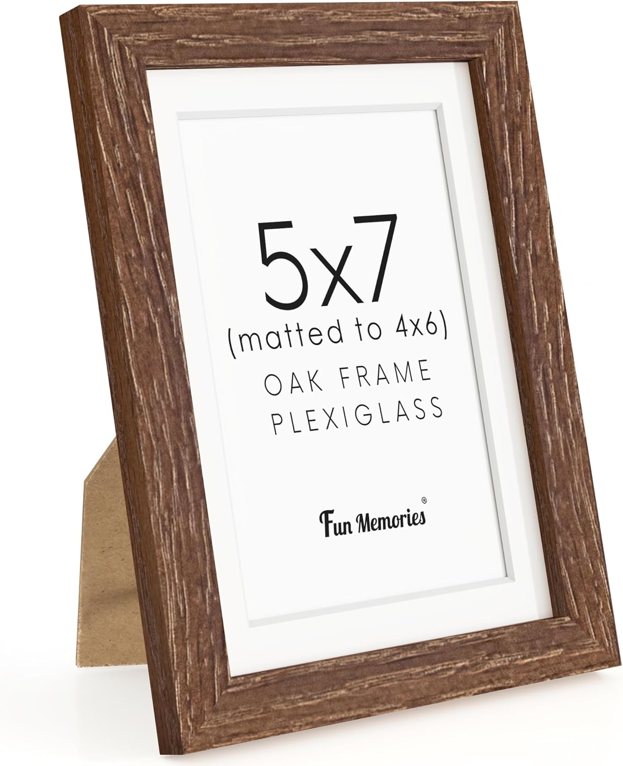 Fun Memories 11x14 Wood Picture Frame, Set of 3, Natural Oak Frame 11 x 14 with Tempered Glass, 8x10 Matted to Wood, Farmhousr Rustic Wooden Poster 11x14, Walnut Color