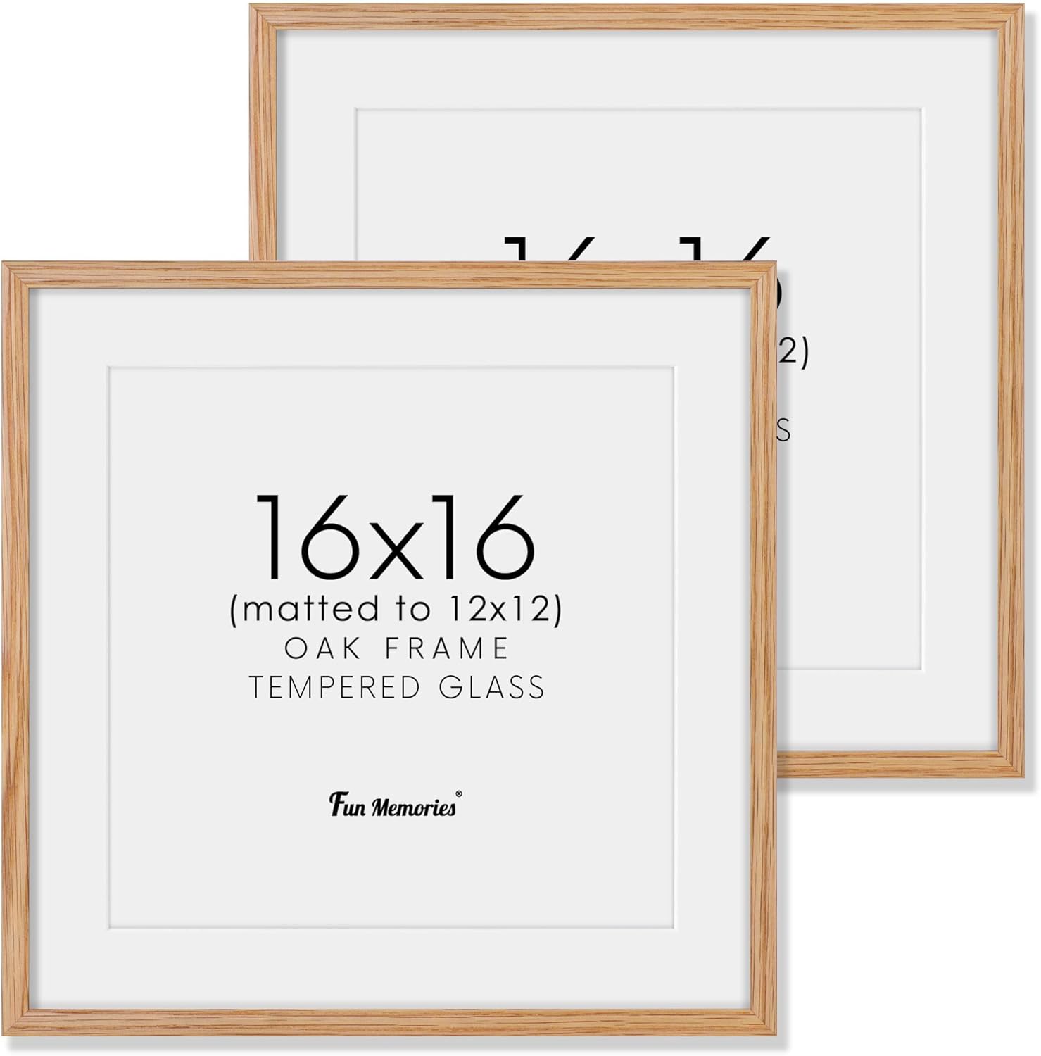 Fun Memories 11x14 Wood Picture Frame, Set of 3, Natural Oak Frame 11 x 14 with Tempered Glass, 8x10 Matted to Wood, Farmhousr Rustic Wooden Poster 11x14, Walnut Color