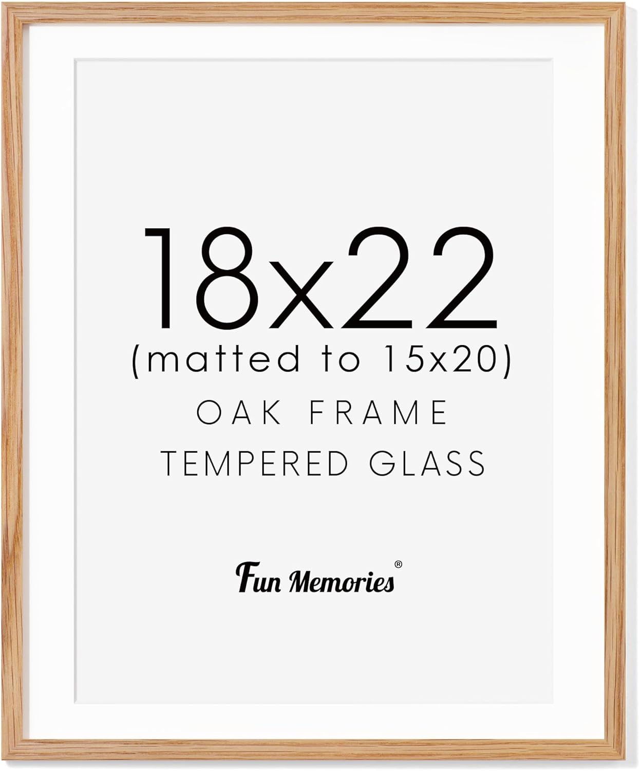Fun Memories 11x14 Wood Picture Frame, Set of 3, Natural Oak Frame 11 x 14 with Tempered Glass, 8x10 Matted to Wood, Farmhousr Rustic Wooden Poster 11x14, Walnut Color