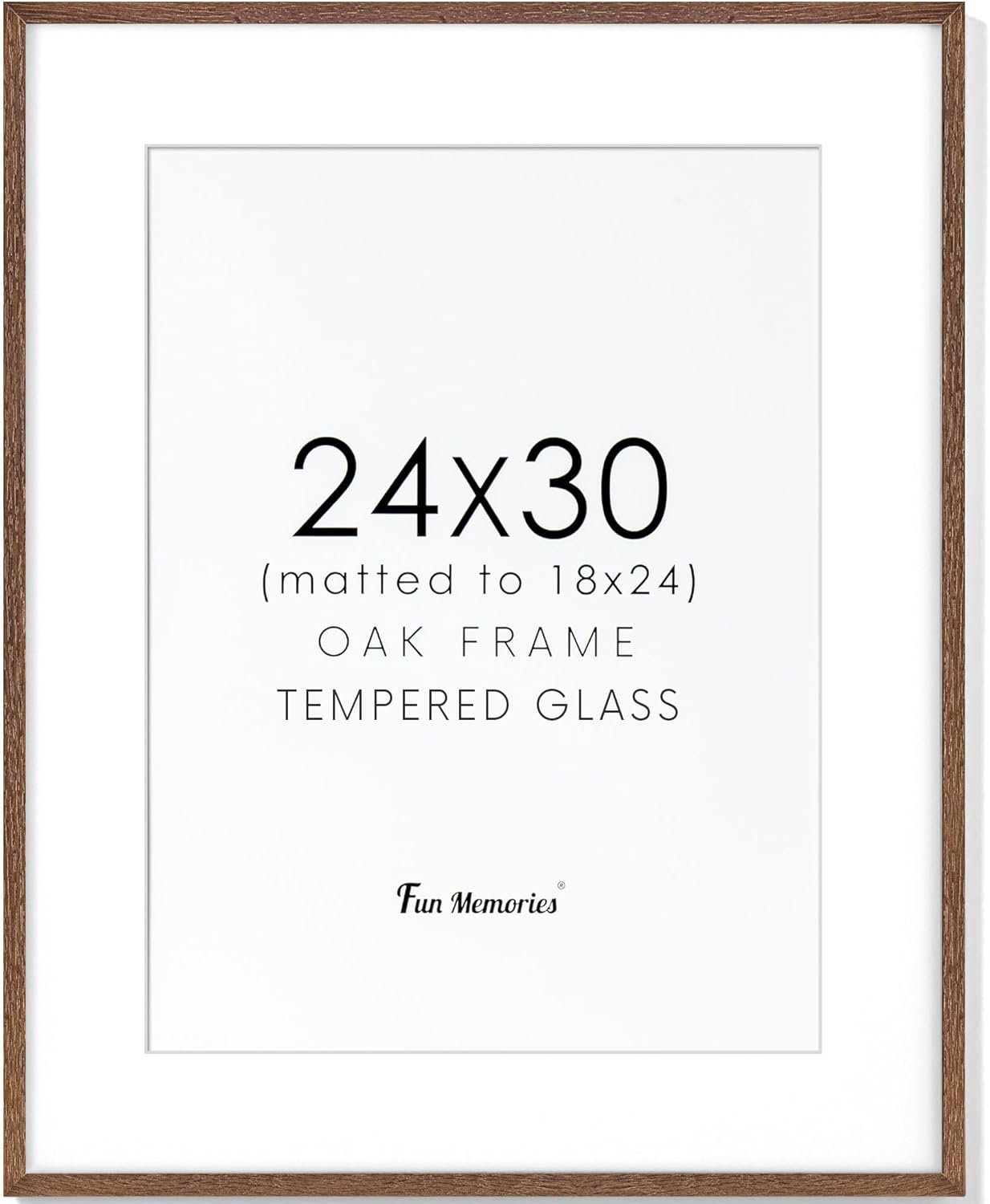 Fun Memories 11x14 Wood Picture Frame, Set of 3, Natural Oak Frame 11 x 14 with Tempered Glass, 8x10 Matted to Wood, Farmhousr Rustic Wooden Poster 11x14, Walnut Color