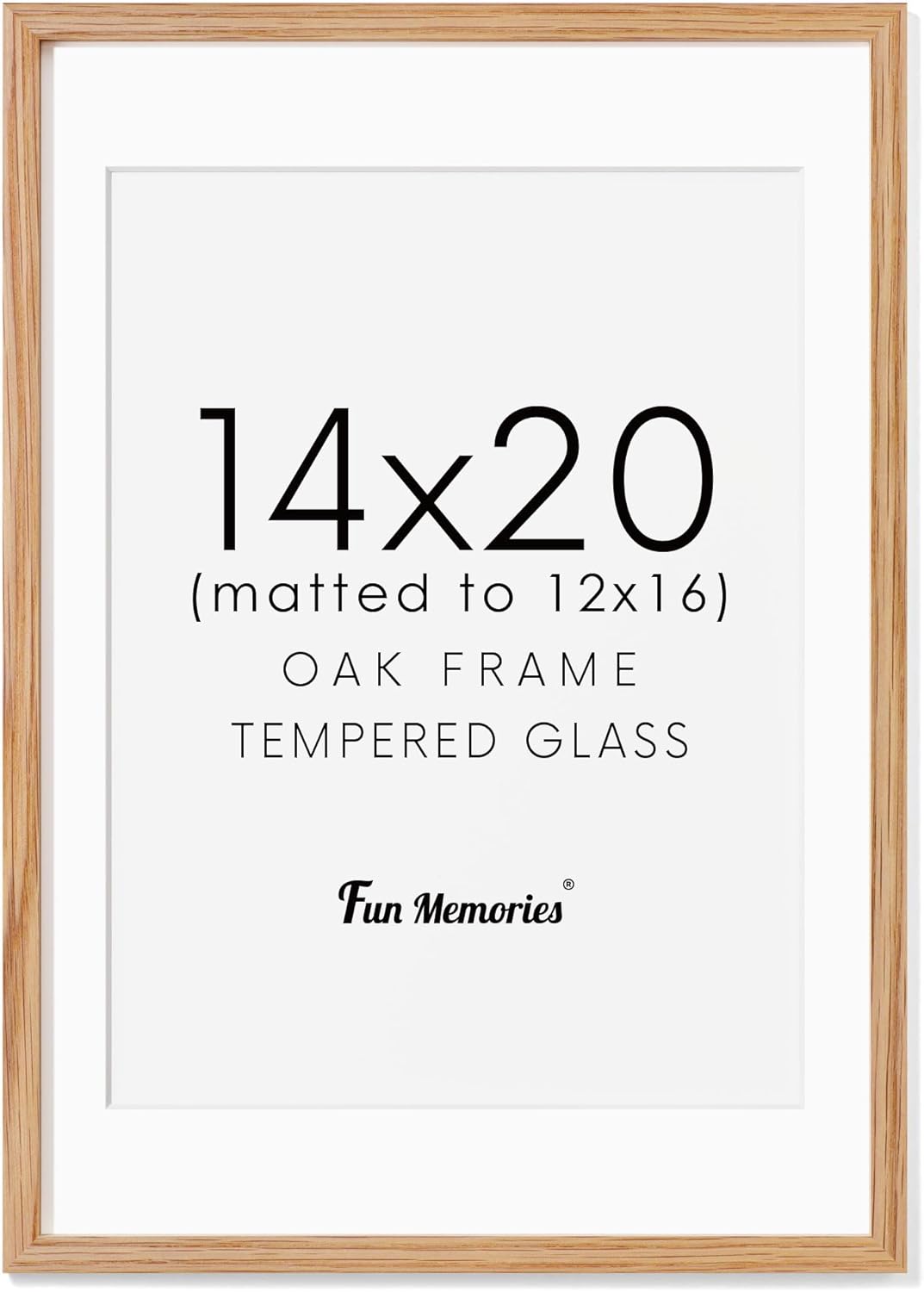 Fun Memories 11x14 Wood Picture Frame, Set of 3, Natural Oak Frame 11 x 14 with Tempered Glass, 8x10 Matted to Wood, Farmhousr Rustic Wooden Poster 11x14, Walnut Color