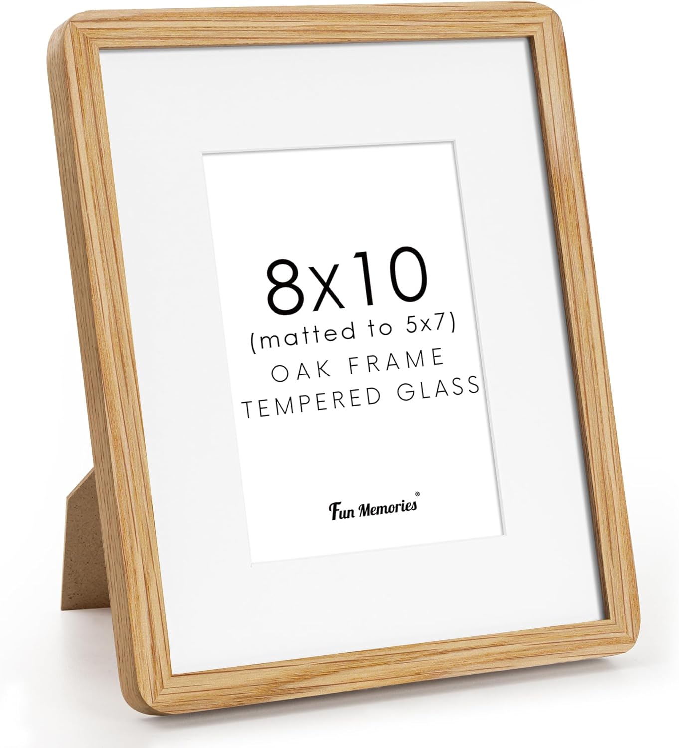 Fun Memories 11x14 Wood Picture Frame, Set of 3, Natural Oak Frame 11 x 14 with Tempered Glass, 8x10 Matted to Wood, Farmhousr Rustic Wooden Poster 11x14, Walnut Color