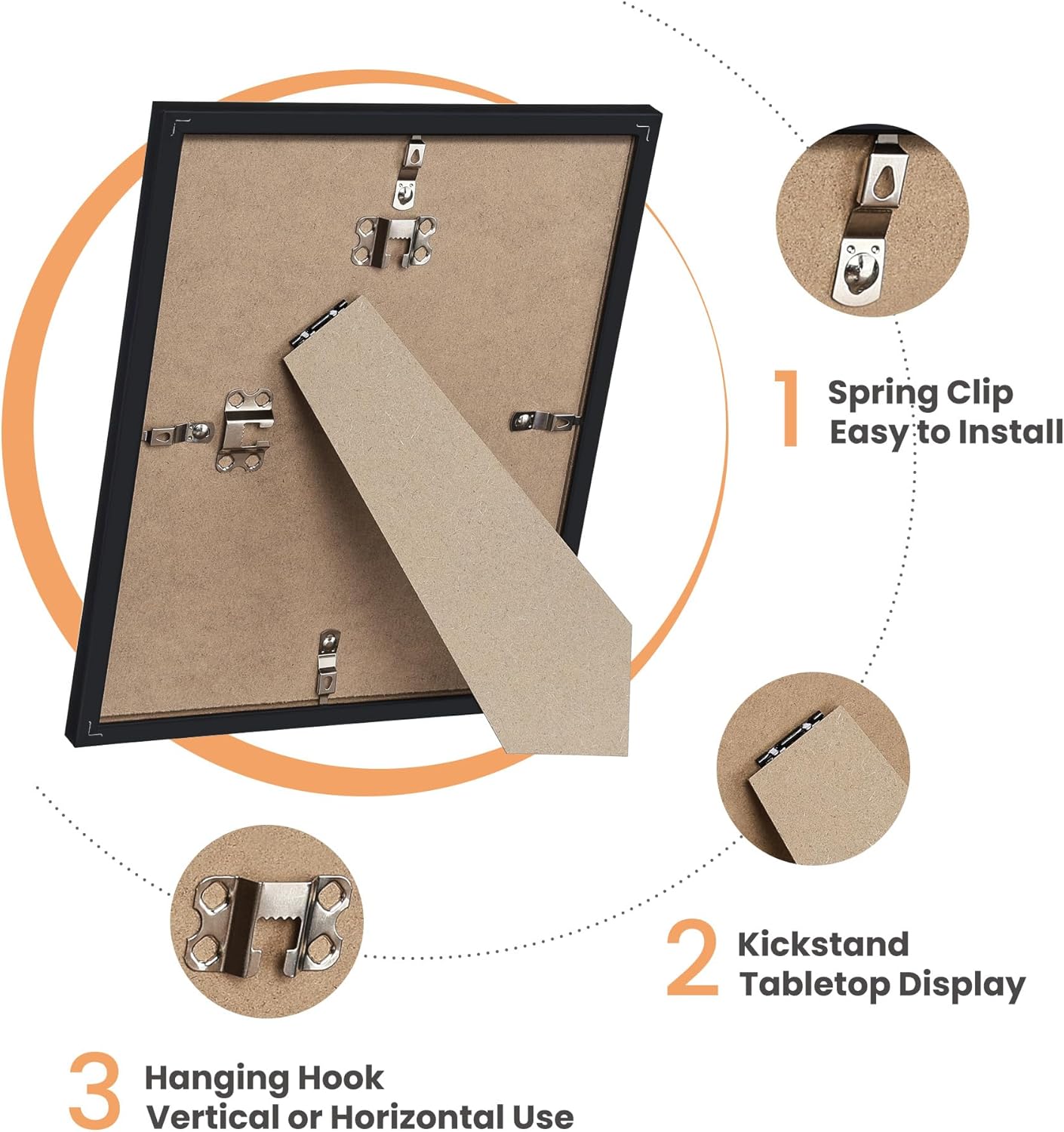 upsimples 19 Pack Picture Frames Collage Wall Decor for Mounting or Tabletop Display, Photo Gallery Frame Set for Family, Multi Sizes Including 8x10, 5x7, 4x6, Black