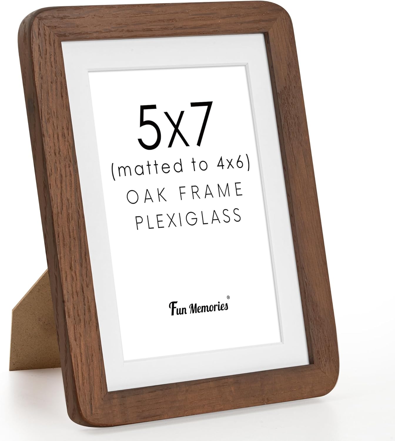 Fun Memories 11x14 Wood Picture Frame, Set of 3, Natural Oak Frame 11 x 14 with Tempered Glass, 8x10 Matted to Wood, Farmhousr Rustic Wooden Poster 11x14, Walnut Color