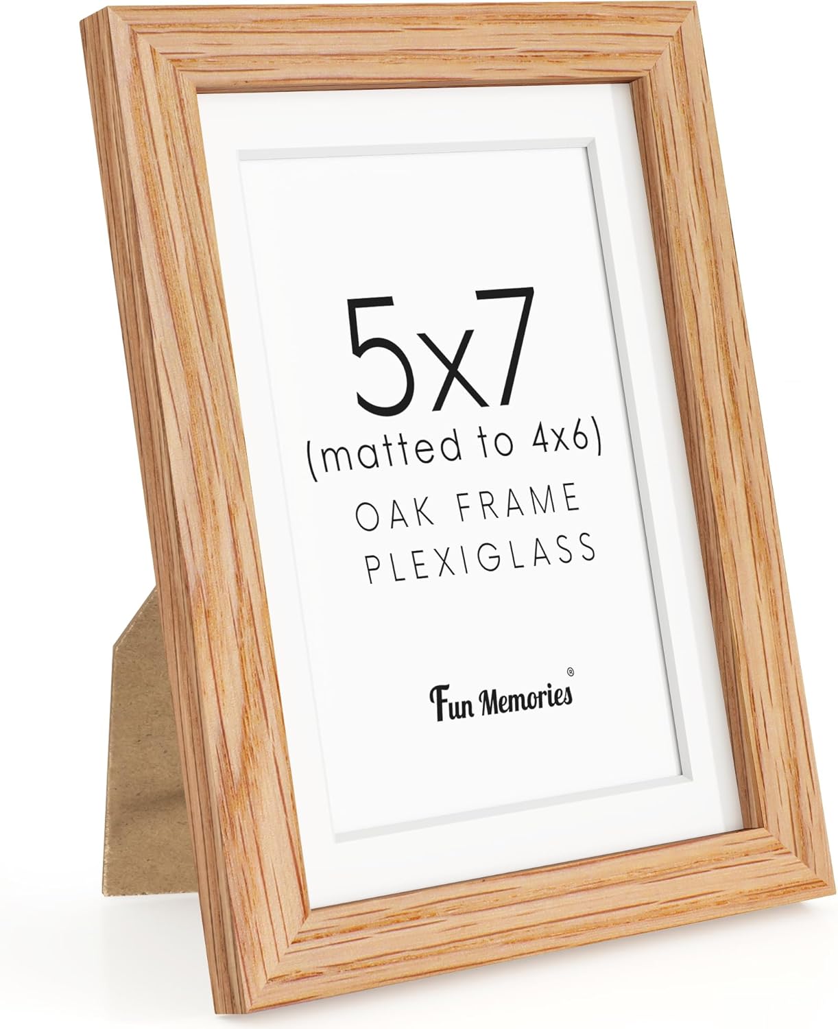 Fun Memories 11x14 Wood Picture Frame, Set of 3, Natural Oak Frame 11 x 14 with Tempered Glass, 8x10 Matted to Wood, Farmhousr Rustic Wooden Poster 11x14, Walnut Color
