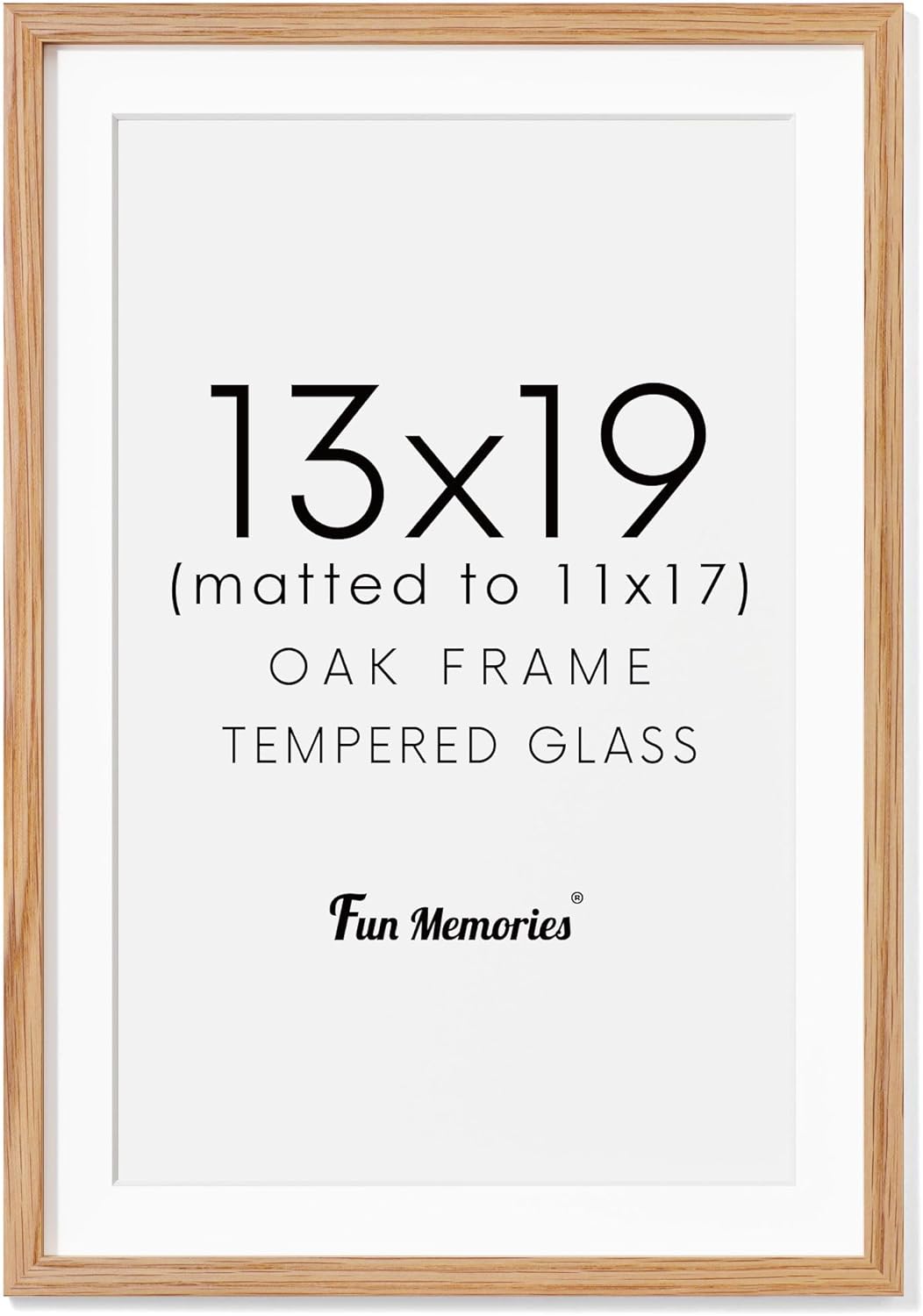 Fun Memories 11x14 Wood Picture Frame, Set of 3, Natural Oak Frame 11 x 14 with Tempered Glass, 8x10 Matted to Wood, Farmhousr Rustic Wooden Poster 11x14, Walnut Color