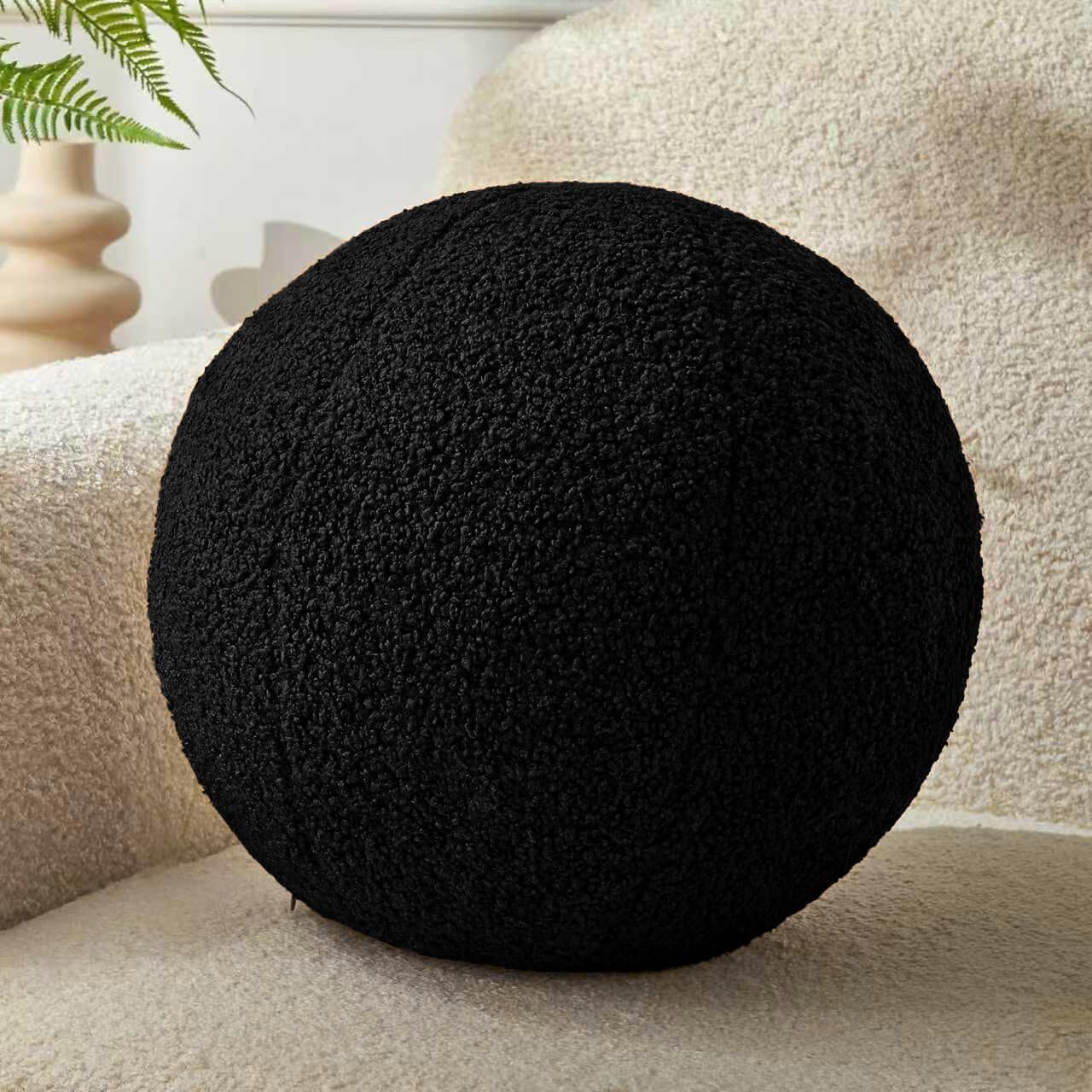 Cream White Knot Pillow 13.7'' Round Throw Pillow Soft Plush Knot Ball Pillow Handmade Knotted Pillow Modern Home Decorative Knotted Pillow Cushion for Bed Bedroom, Sofa, Couch