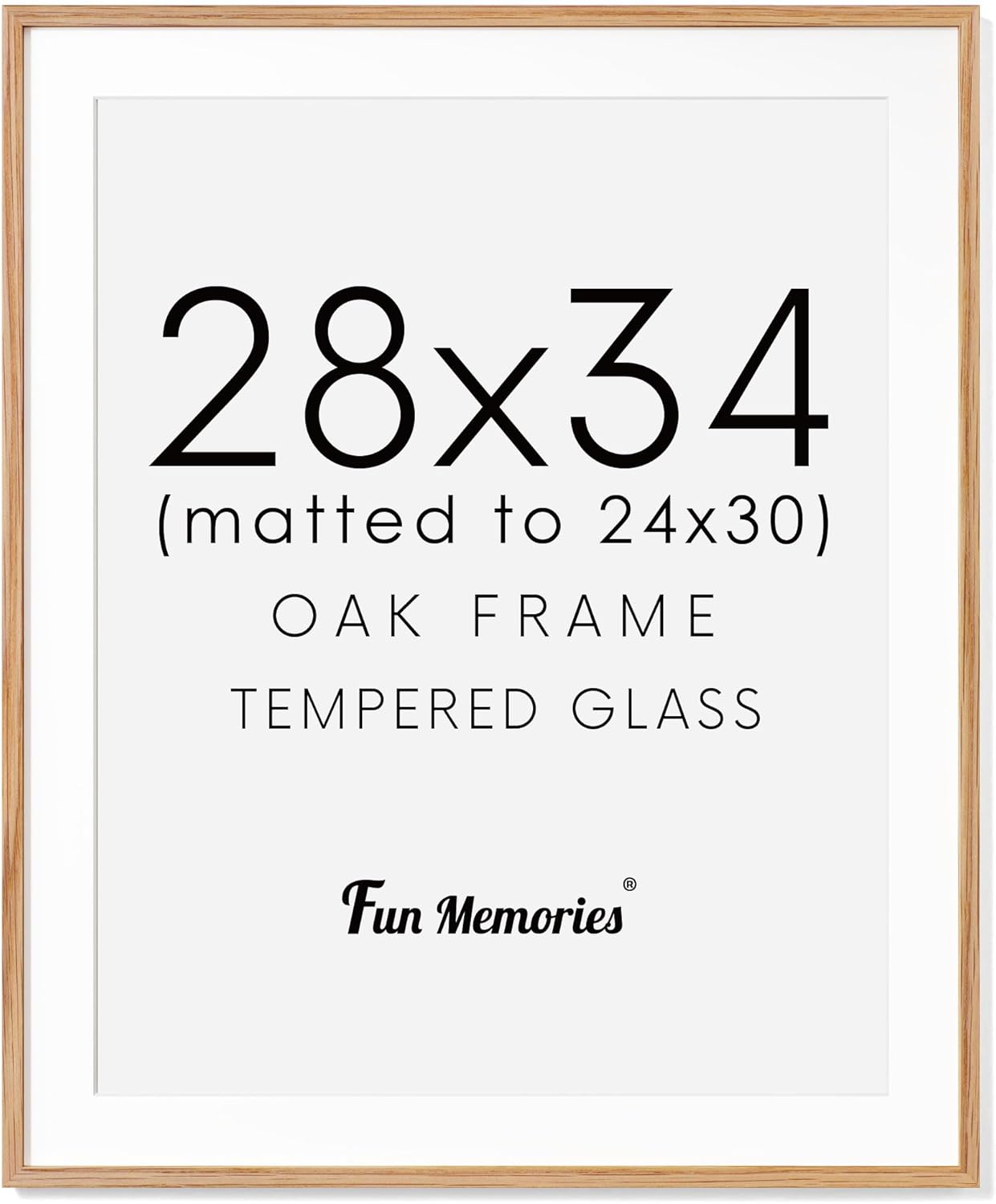 Fun Memories 11x14 Wood Picture Frame, Set of 3, Natural Oak Frame 11 x 14 with Tempered Glass, 8x10 Matted to Wood, Farmhousr Rustic Wooden Poster 11x14, Walnut Color