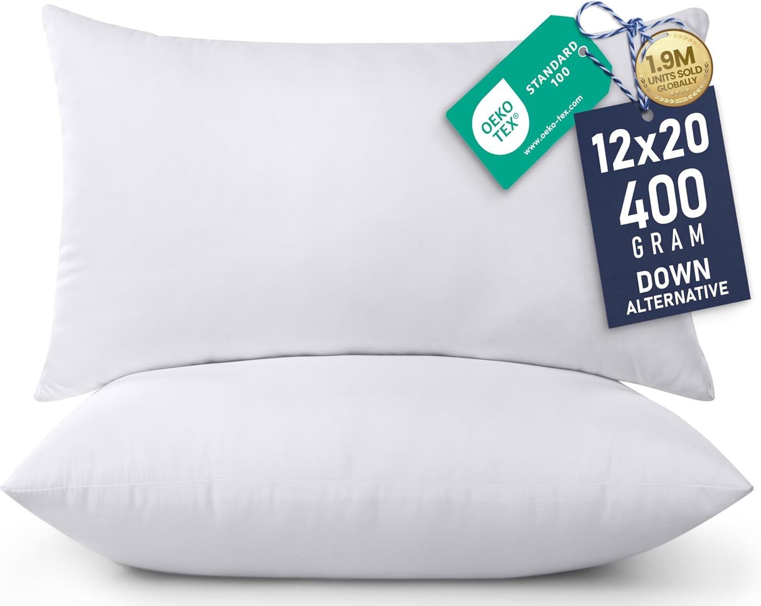 Utopia Bedding 18x18 Pillow Inserts, Set of 2, White – Indoor Decorative Throw Pillows for Bed, Sofa & Couch – Soft, Supportive & Fluffy Cushion Inserts