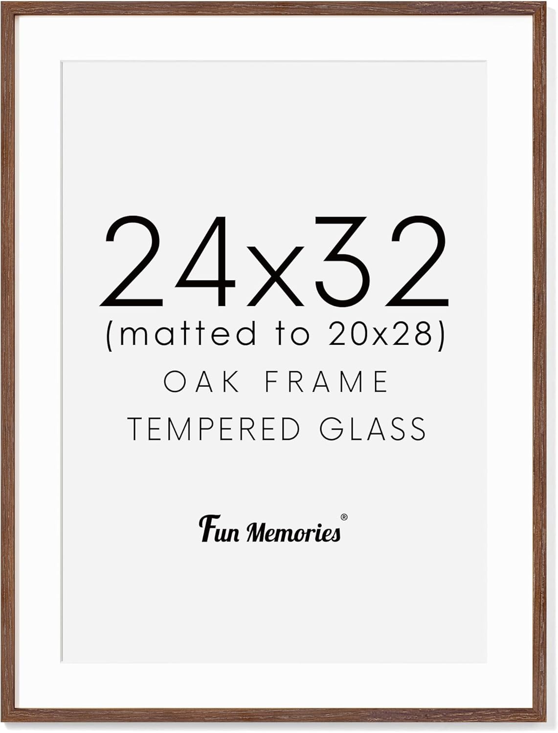Fun Memories 11x14 Wood Picture Frame, Set of 3, Natural Oak Frame 11 x 14 with Tempered Glass, 8x10 Matted to Wood, Farmhousr Rustic Wooden Poster 11x14, Walnut Color