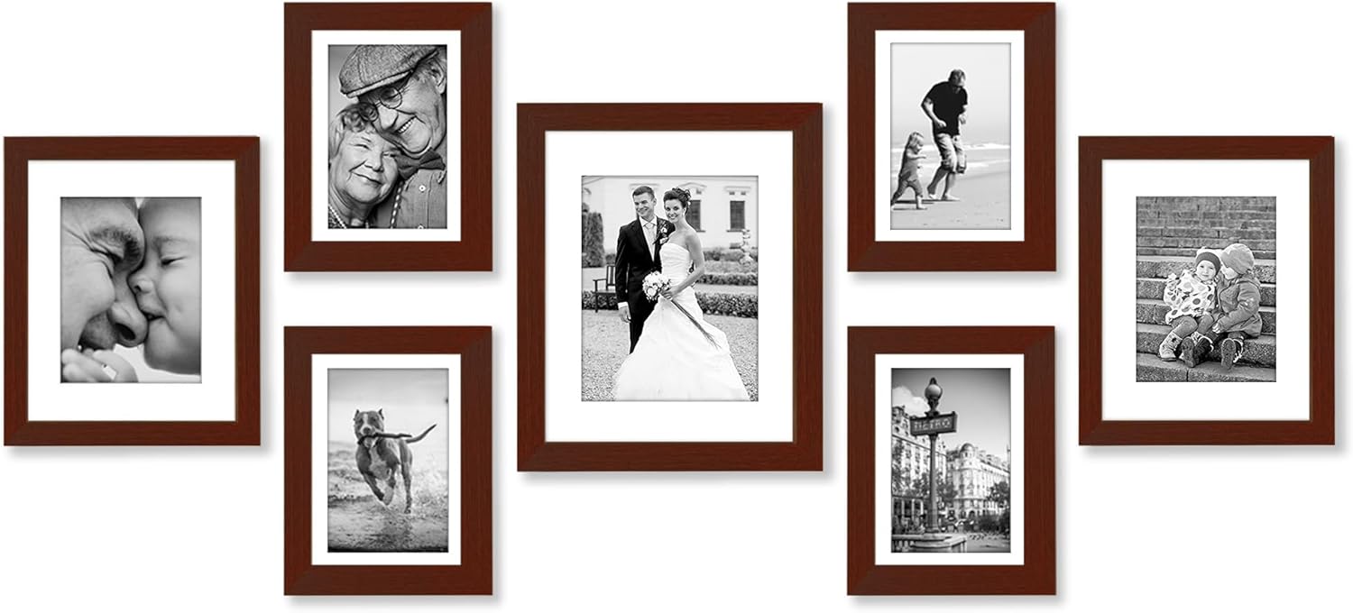 Americanflat Set of 10 Picture Frames with Shatter-Resistant Glass - Gallery Wall Frame Set with Two 8x10, Four 5x7 and Four 4x6 Frames - Signature Collection - Black