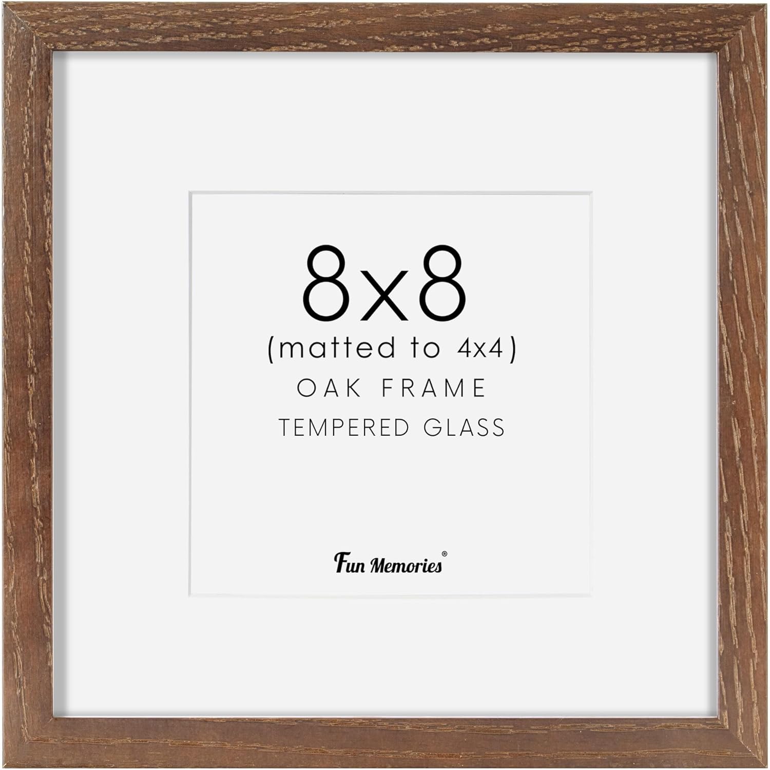 Fun Memories 11x14 Wood Picture Frame, Set of 3, Natural Oak Frame 11 x 14 with Tempered Glass, 8x10 Matted to Wood, Farmhousr Rustic Wooden Poster 11x14, Walnut Color