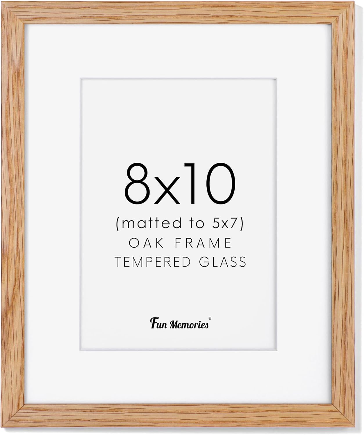 Fun Memories 11x14 Wood Picture Frame, Set of 3, Natural Oak Frame 11 x 14 with Tempered Glass, 8x10 Matted to Wood, Farmhousr Rustic Wooden Poster 11x14, Walnut Color
