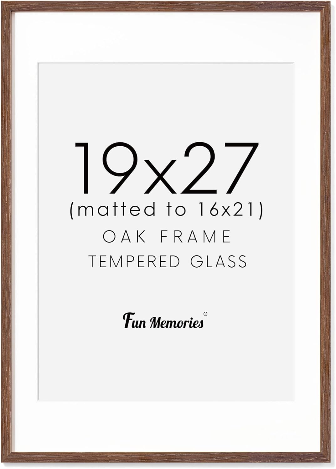 Fun Memories 11x14 Wood Picture Frame, Set of 3, Natural Oak Frame 11 x 14 with Tempered Glass, 8x10 Matted to Wood, Farmhousr Rustic Wooden Poster 11x14, Walnut Color