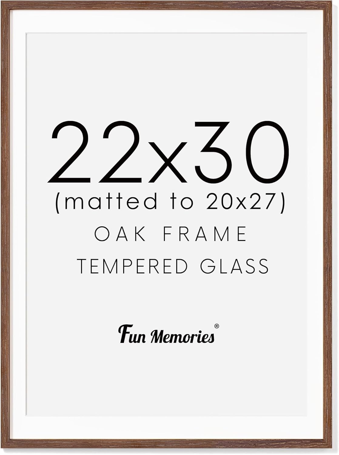 Fun Memories 11x14 Wood Picture Frame, Set of 3, Natural Oak Frame 11 x 14 with Tempered Glass, 8x10 Matted to Wood, Farmhousr Rustic Wooden Poster 11x14, Walnut Color
