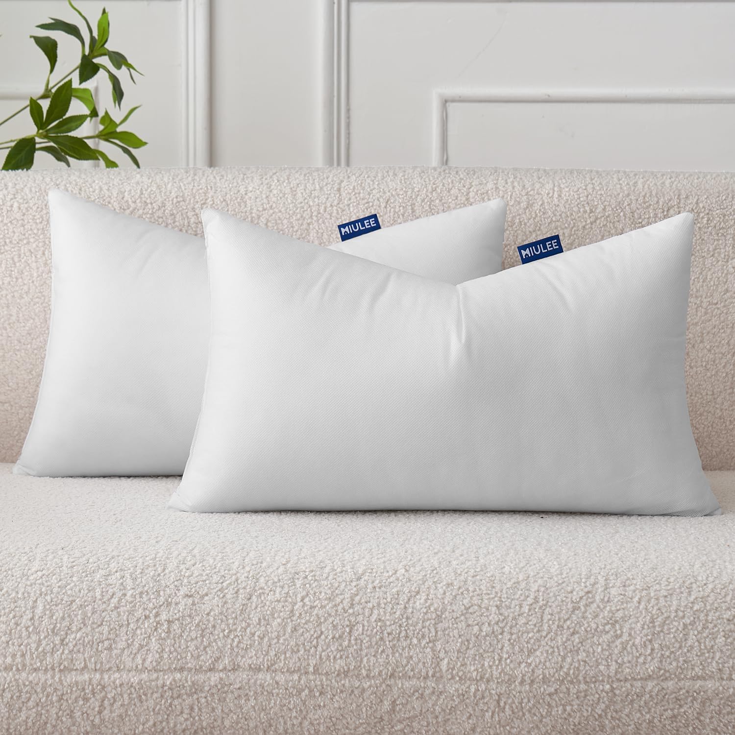 MIULEE Pillow Insert 12x20 Inch, Decorative Rectangle Throw Pillow Insert, Premium Fluffy Pillow Forms Stuffer for Sofa Couch Living Room