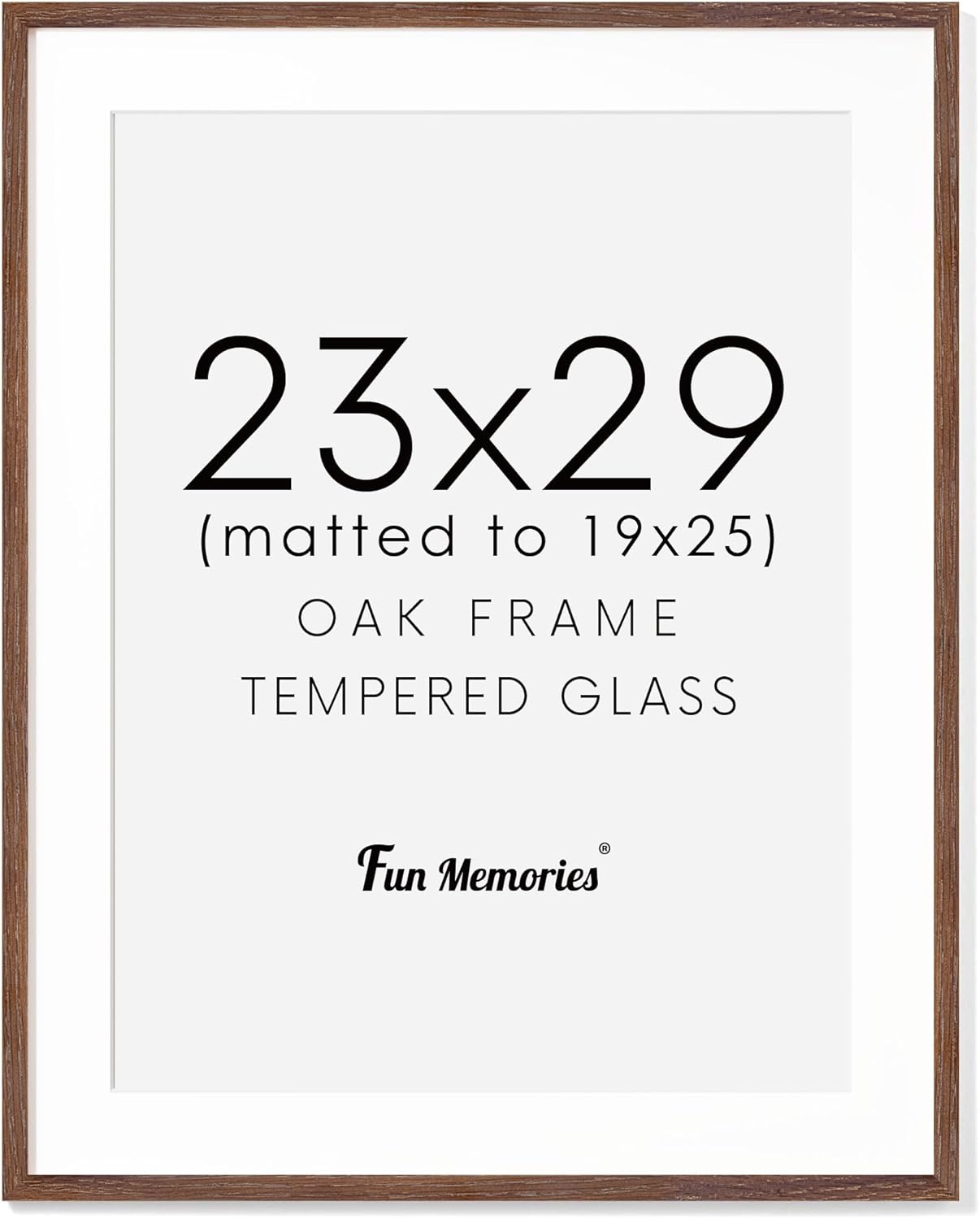 Fun Memories 11x14 Wood Picture Frame, Set of 3, Natural Oak Frame 11 x 14 with Tempered Glass, 8x10 Matted to Wood, Farmhousr Rustic Wooden Poster 11x14, Walnut Color
