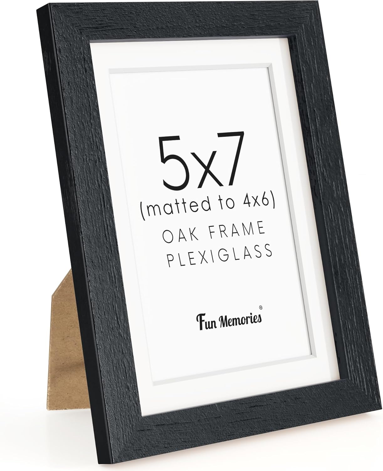 Fun Memories 11x14 Wood Picture Frame, Set of 3, Natural Oak Frame 11 x 14 with Tempered Glass, 8x10 Matted to Wood, Farmhousr Rustic Wooden Poster 11x14, Walnut Color