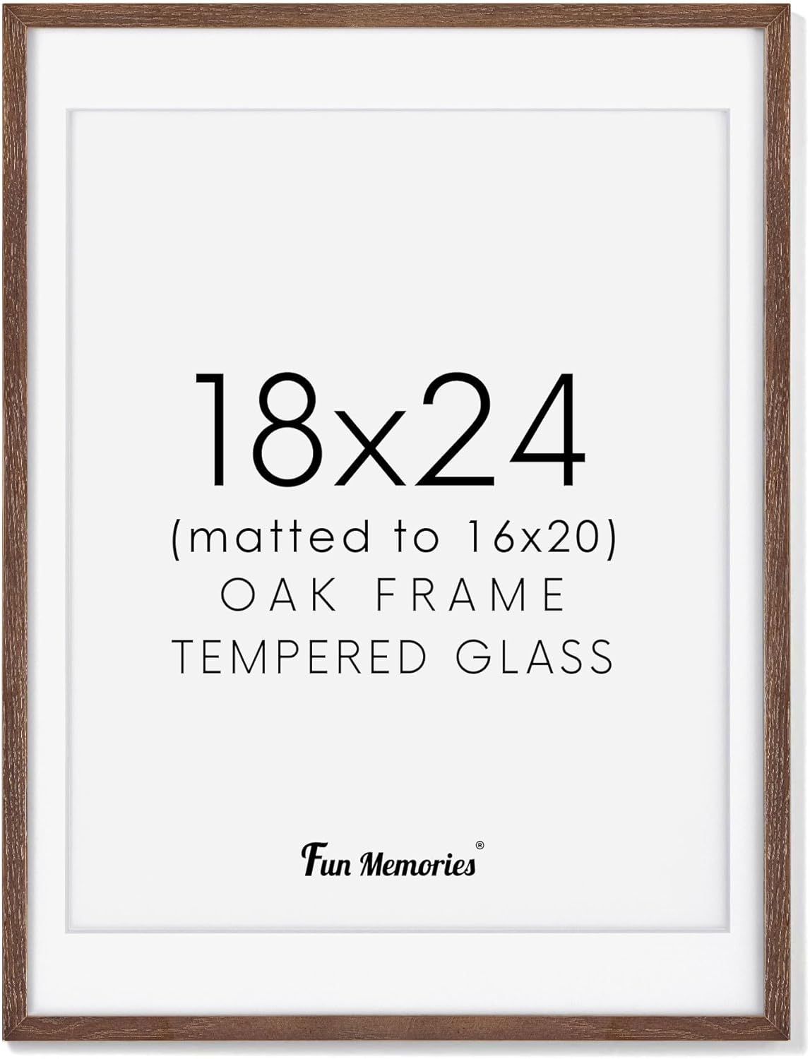 Fun Memories 11x14 Wood Picture Frame, Set of 3, Natural Oak Frame 11 x 14 with Tempered Glass, 8x10 Matted to Wood, Farmhousr Rustic Wooden Poster 11x14, Walnut Color