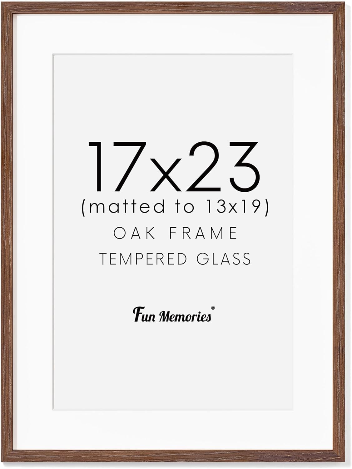 Fun Memories 11x14 Wood Picture Frame, Set of 3, Natural Oak Frame 11 x 14 with Tempered Glass, 8x10 Matted to Wood, Farmhousr Rustic Wooden Poster 11x14, Walnut Color