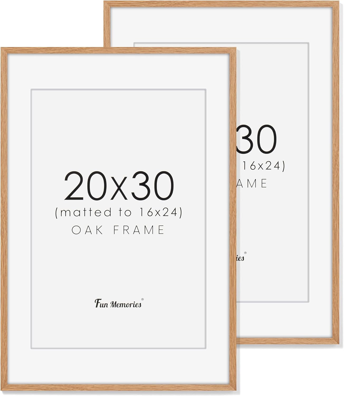 Fun Memories 11x14 Wood Picture Frame, Set of 3, Natural Oak Frame 11 x 14 with Tempered Glass, 8x10 Matted to Wood, Farmhousr Rustic Wooden Poster 11x14, Walnut Color
