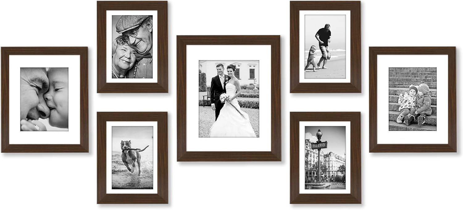 Americanflat Set of 10 Picture Frames with Shatter-Resistant Glass - Gallery Wall Frame Set with Two 8x10, Four 5x7 and Four 4x6 Frames - Signature Collection - Black